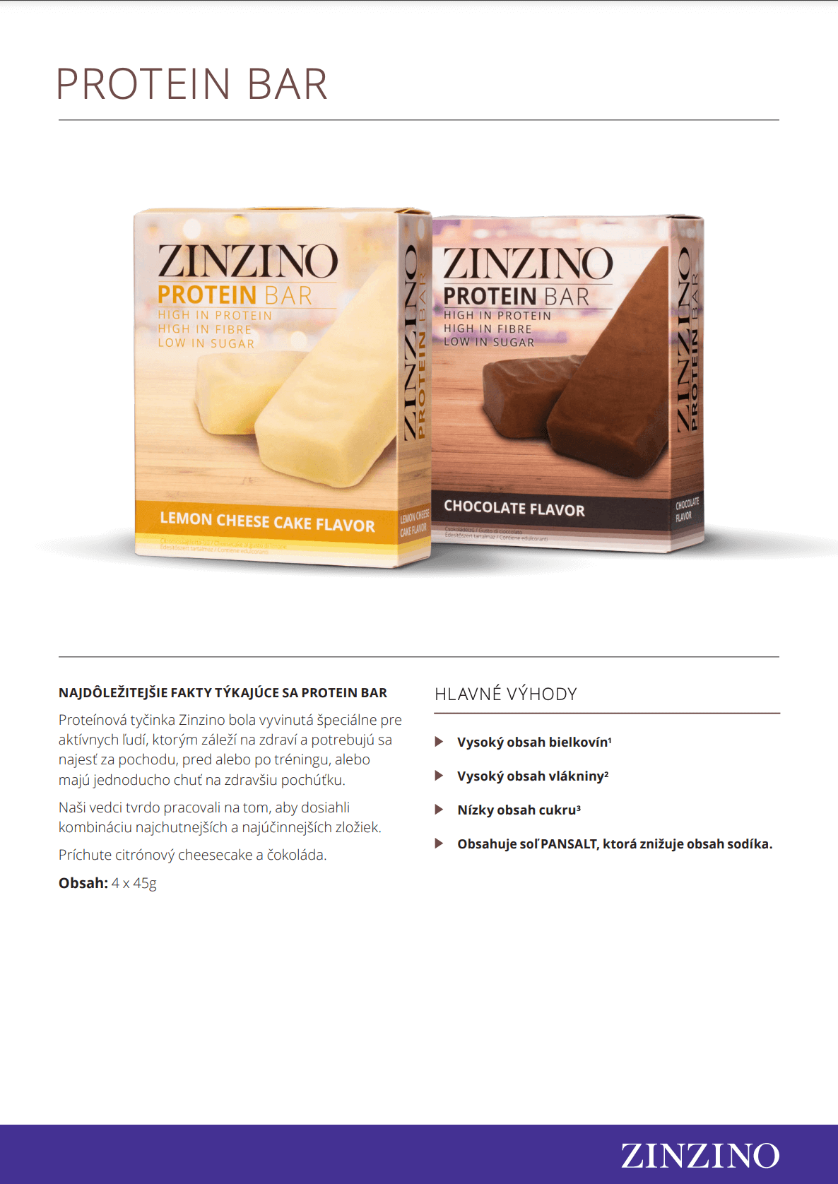 Zinzino Protein bar letáčik (SK)